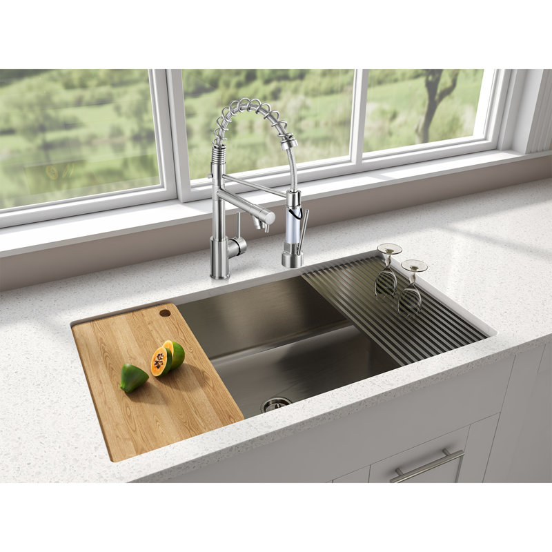 Robinet de cuisine à 2 becs HGN , Brushed Nickel