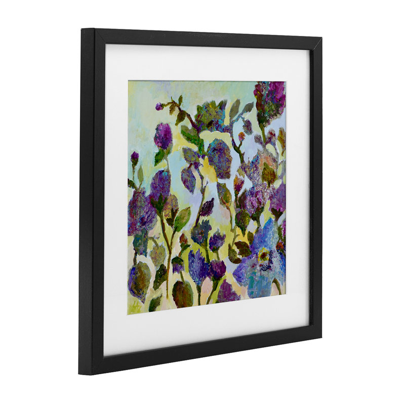 «Floral Tapisserie Abstraction», reproduction sous verre encadrée, conception par Lee Ann Zirbes, H 13 po x l 13 po