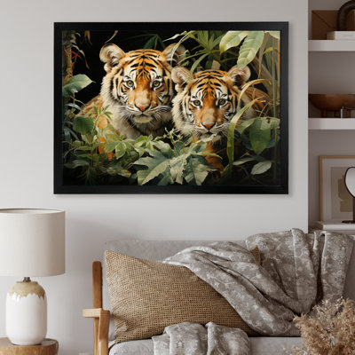 Asian Art Tigers In Jungle III - Asian Art Wall Art