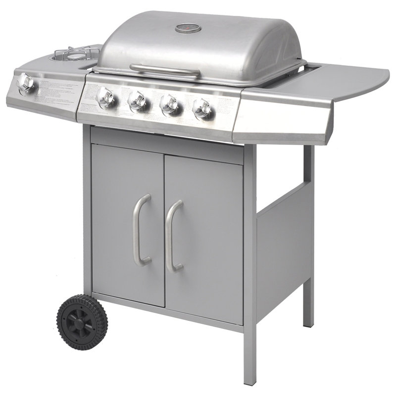 Gas Barbecue Grill 4+1 Cooking Zone, Silver