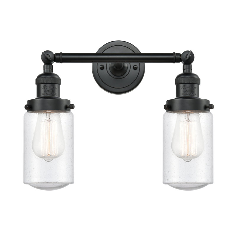 Saroyan 2 - Light Dimmable Vanity Light, Seedy, 6 Watt Vinage LED Bulb, Matte Black
