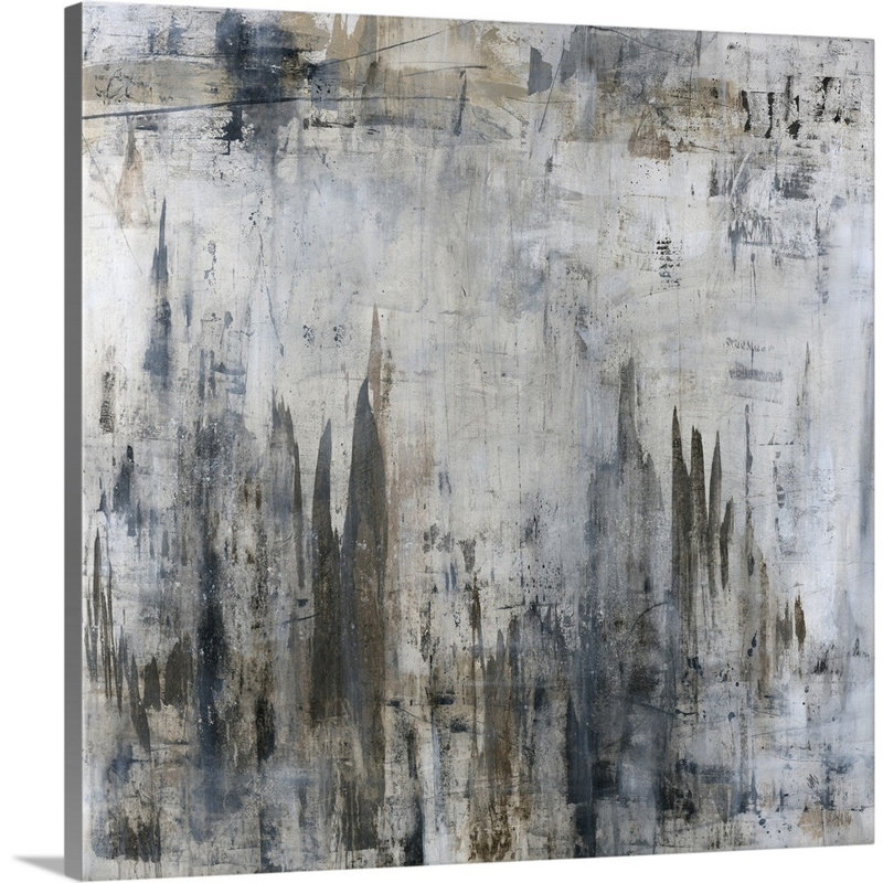 « ghost city », peinture sur toile, Toile tendue, H 12 po x l 12 po x p 1,25 po