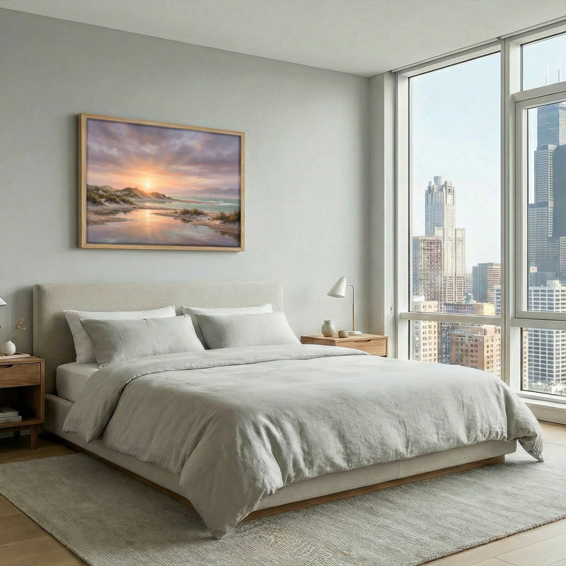 «Sunset Beach», reproduction d'art sur toile, ensemble de 1, Naturel, H 18 po x l 24 po