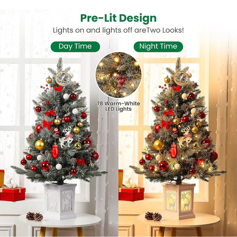 1097.3cm H Lighted Artificial Christmas Tree