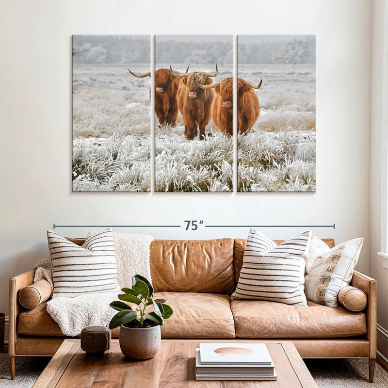 Brampt trio de vaches Highland, H 42 po x l 65 po