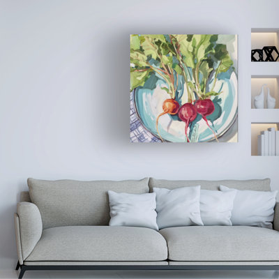 Wrapped Canvas Wall Art - Paula Freeman  'Garden Plate II' Wall Art for Living Room, Bedroom, or Office Décor  - 14x14