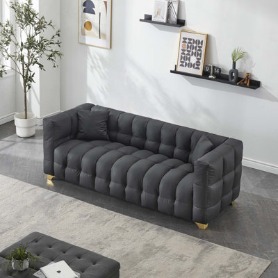 80 inches long, 21.7 inches deep, American body structure, technology fabric sofa, 3 seats waterproof and stain-proof, anti-cat paw sofa