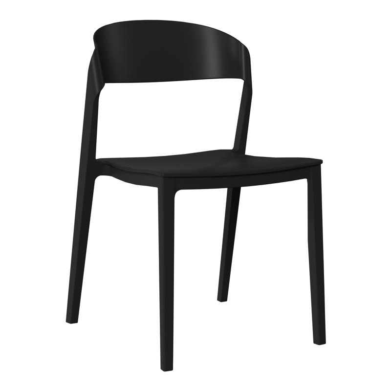 Ensemble de 2 chaises de patio empilables, Black