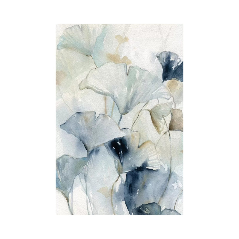 «Indigo Gingko I» par Carol Robinson - reproduction d'art, Toile tendue, Pas de tapis, H 12 po x l 8 po x P 0,75 po