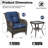 2-Person Outdoor Patio Conversation Rattan Seating Group With 1 Coffee Table,2 Armchairs and Blue Cushions-2036361009