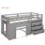 Lit mezzanine simple gris avec armoire et tablette durables - fabrication en bois massif sécuritaire-1710558210