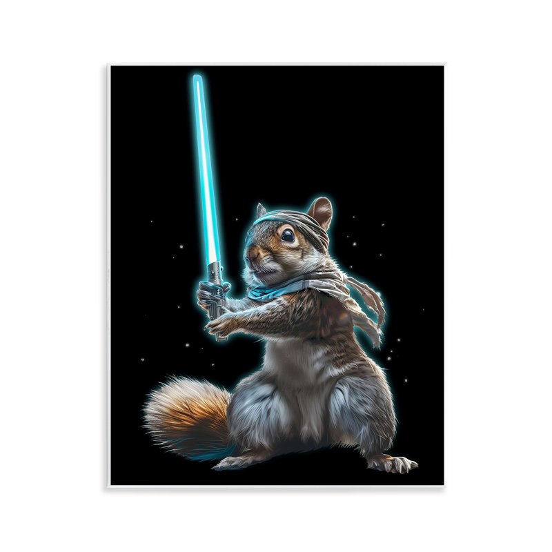 Plaque murale Feel The Force Squirrel, design par Jim Baldwin