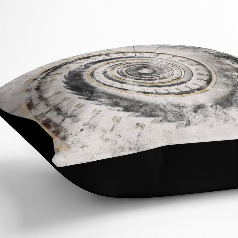 Spiral Staircase Architecture Vol.1 Scatter Cushion, Black, 40cm H x 40cm W x 15cm D