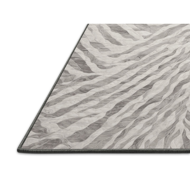 Tapis gris soyeux et moelleux, Rectangle 8 pi x 12 pi