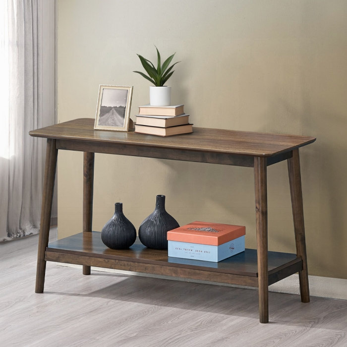Lamonte Contemporary Walnut Sofa Table