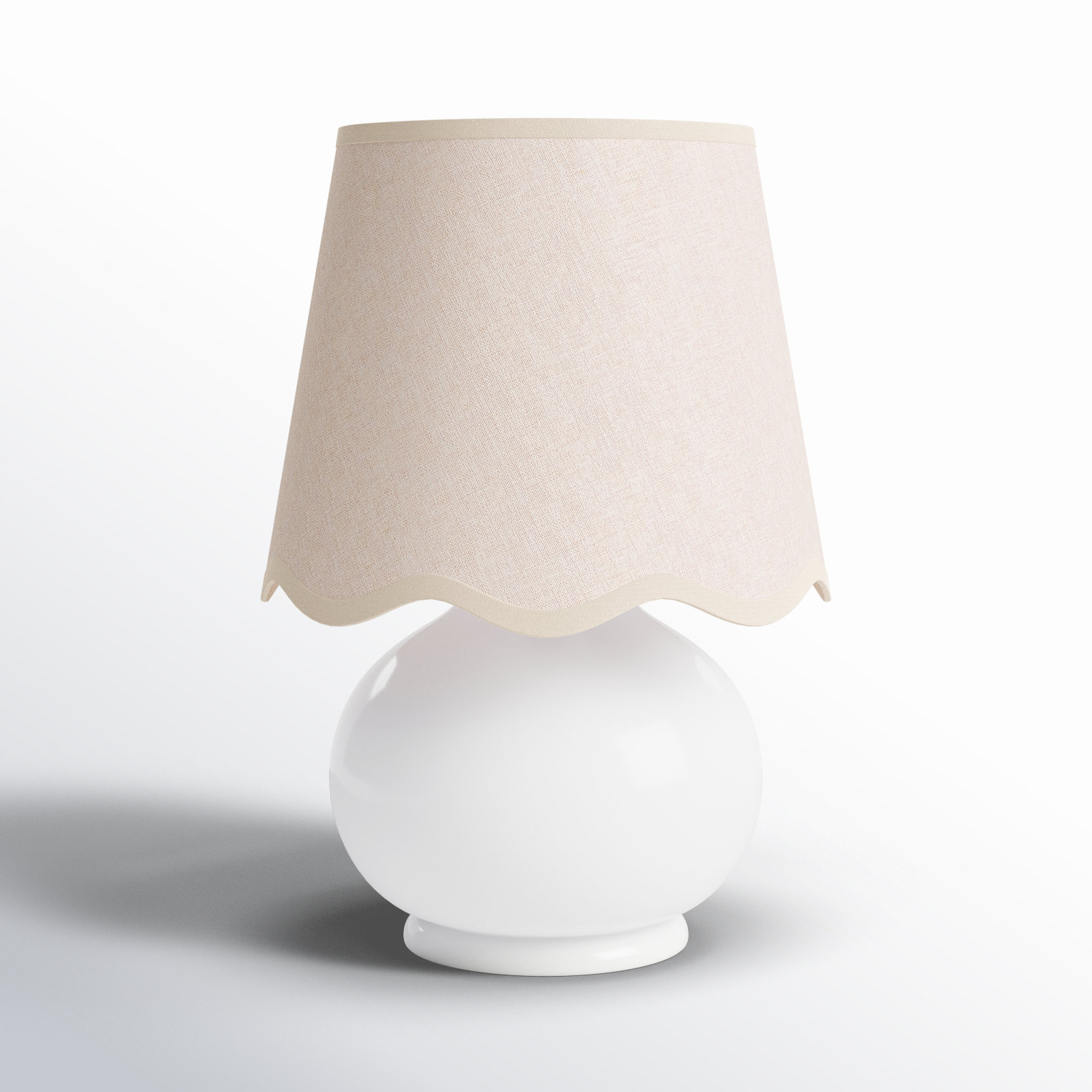 Momsen Ceramic Bedside Lamp, Pink, High Gloss White