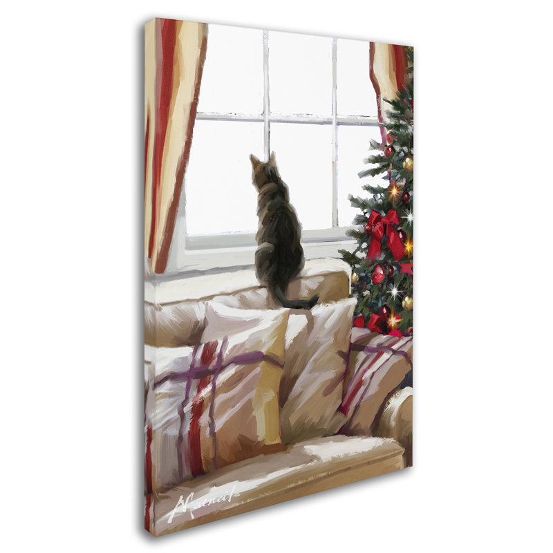 «Cat on Chair» par Armand, reproduction sur toile, H 32 po x l 22 po x P 2 po