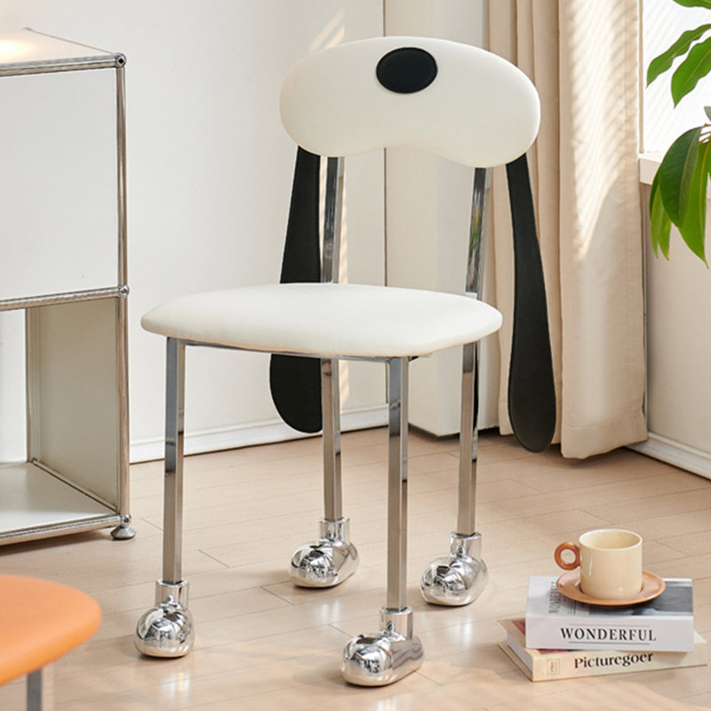 Chaise d'appoint à lattes blanches (ensemble de 2)