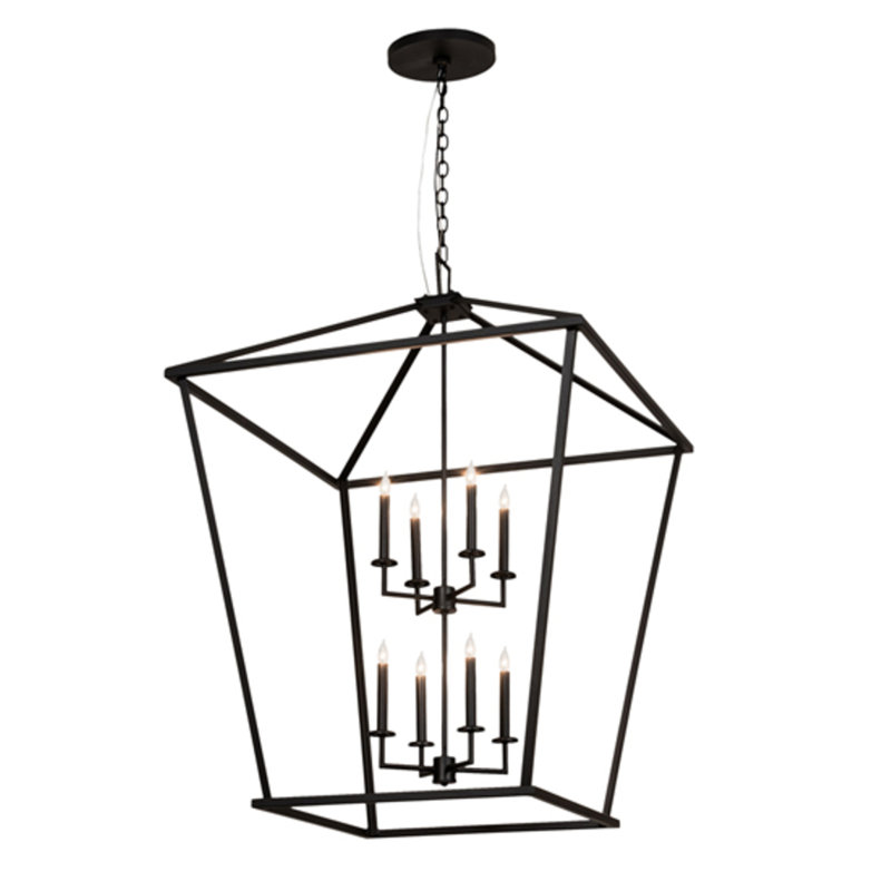 Kitzi 8 - Light Chandelier, 52" H x 51" W x 51" D, Black