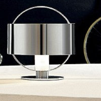 Ring 5.75" Table Lamp, Chrome/White