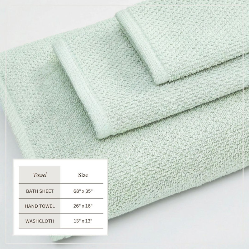 Drap de bain 100% coton texturé, Gant de toilette - paquet de 12, Blanc optique