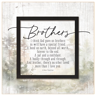 Brothers Wood Plaque - 6" x 6 1/8"