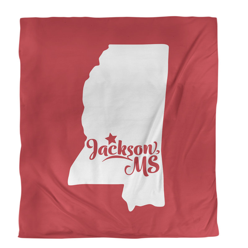 Housse de couette simple jackson Mississippi, Housse de couette simple TG, Rouge, Microfibre