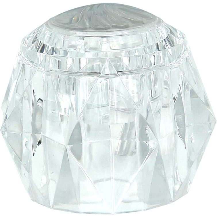Tub And Shower Offset Handle Single Control Knob For Delta Replacement Trim Kit With Screw And Button, Clear Acrylic Finish