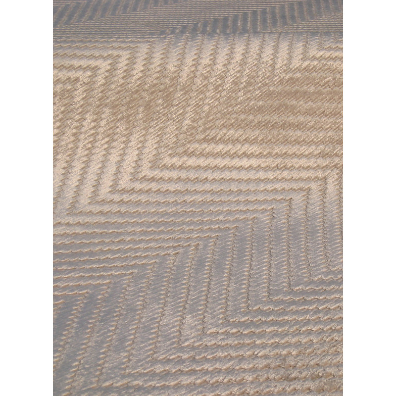 Honeycomb Chevron Area Rug in Silver, Rectangle 12' x 15'
