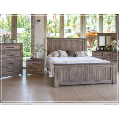 Lit standard en bois massif Kayhla