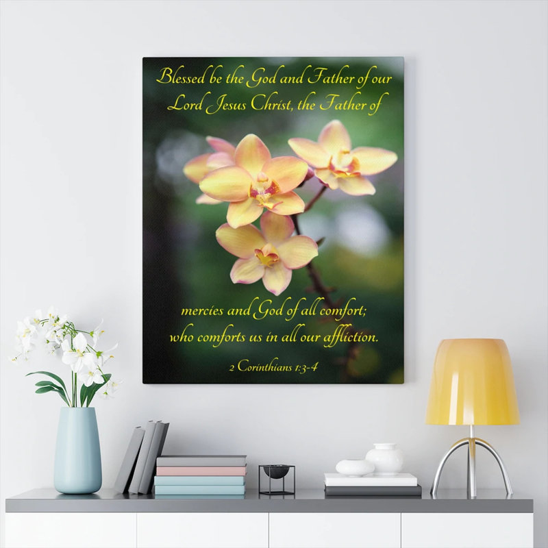 «Blessed Be The God and Father 2 Corinthians 1: 3-4», décoration murale chrétienne, H 24 po x l 18 po x P 1,25 po