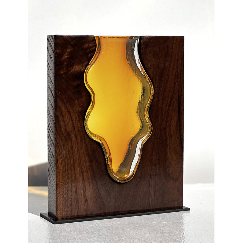 Vase de table en bois fait à la main