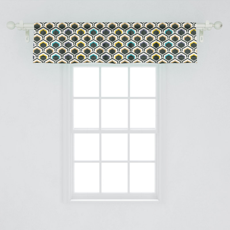 Ensemble de 2 cantonnières hexagonales à chevauchement hexagonal 54 po x 12 po Ambesonne