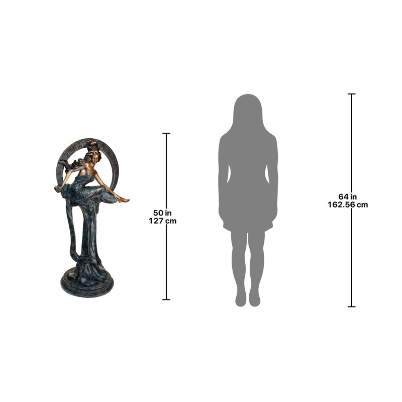 Alphonse Mucha's Maiden of the Arts Cast Garden Statue