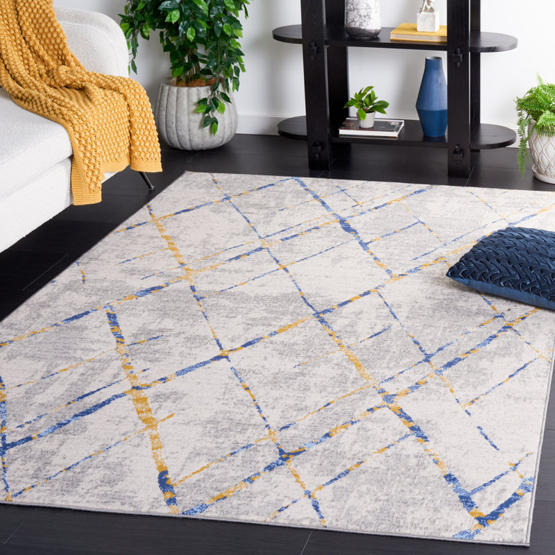 Aishya Performance Geometric Rug, Rectangle 5'3" x 7'6"