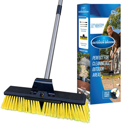 Heavy Duty Garden Brush Sweeping Broom 16 Inch with Metal Handle