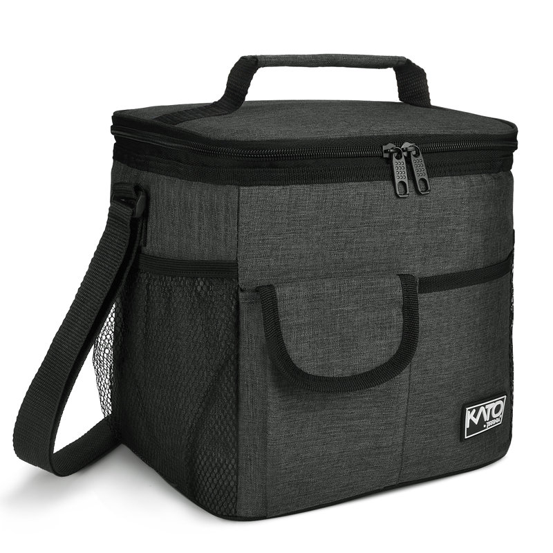 Grand sac à lunch isolé Tirrinia, boîte à lunch thermique réutilisable étanche de 10 L, fourre-tout glacière, Noir