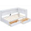 Lit de jour avec deux tiroirs de rangement, armoires de rangement et ports USB-417758201