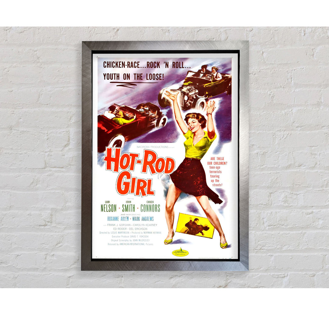 Hot Rod Girl Poster 1 - Einzelne Bilderrahmen Kunstdrucke