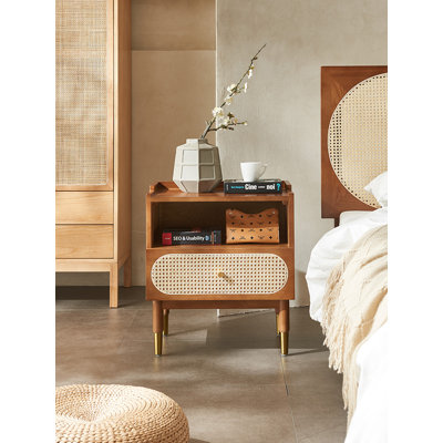 Hayesville 54cm W Solid Wood Bedside Table