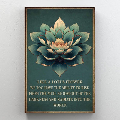 Houlberg " Like A Lotus Flower - 1 Piece Rectangle Graphic Art Print On Wrapped Canvas "
