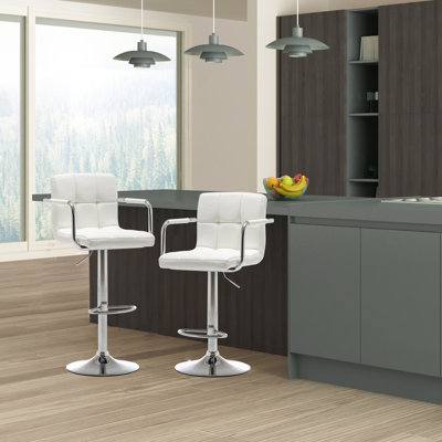 Ofrath Swivel Upholstered Adjustable Height Counter Stool