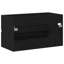 80Cm Wall Mounted Single Bathroom Vanity Base Only in Black Oak