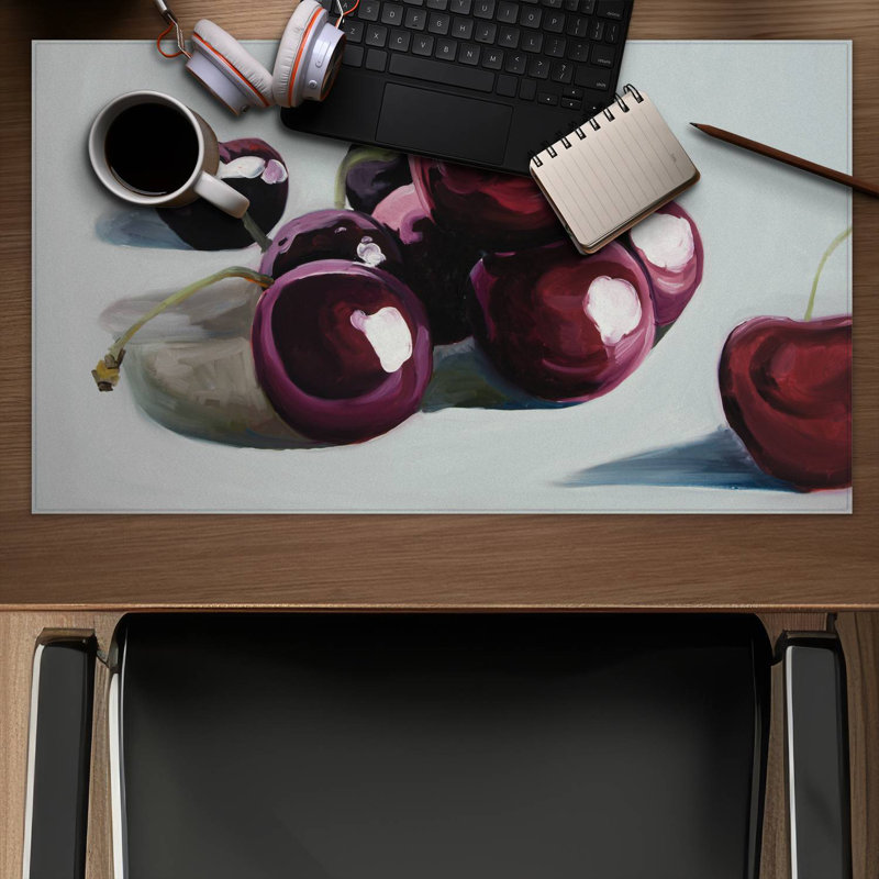 Glossy dark cherries - 14.00"x24.25" Desk mat