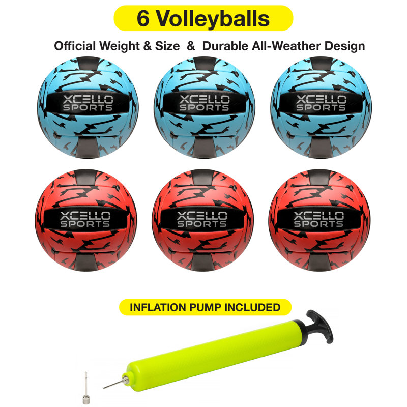 Graphiques Xcello Sports Volleyball avec pompe, Rouge / bleu