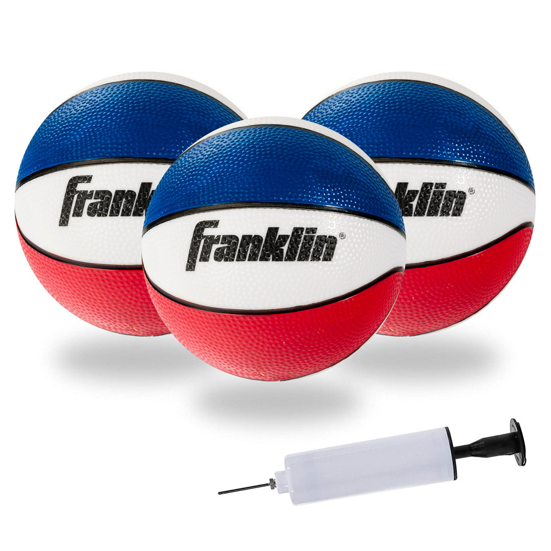 Franklin Sports Pro Hoops Replacement 5" Rubber Balls - Red/White/Blue - 3 Pack (Set of 3) Franklin Sports