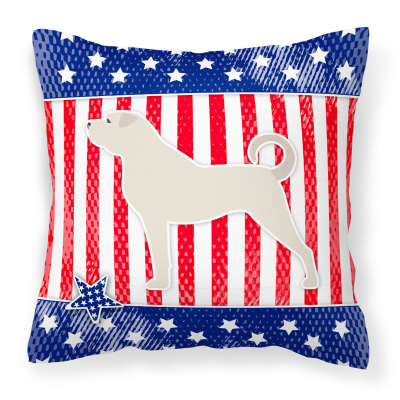 Patriotic Outdoor Throw Pillow, 18" H x 18" W x 3" D