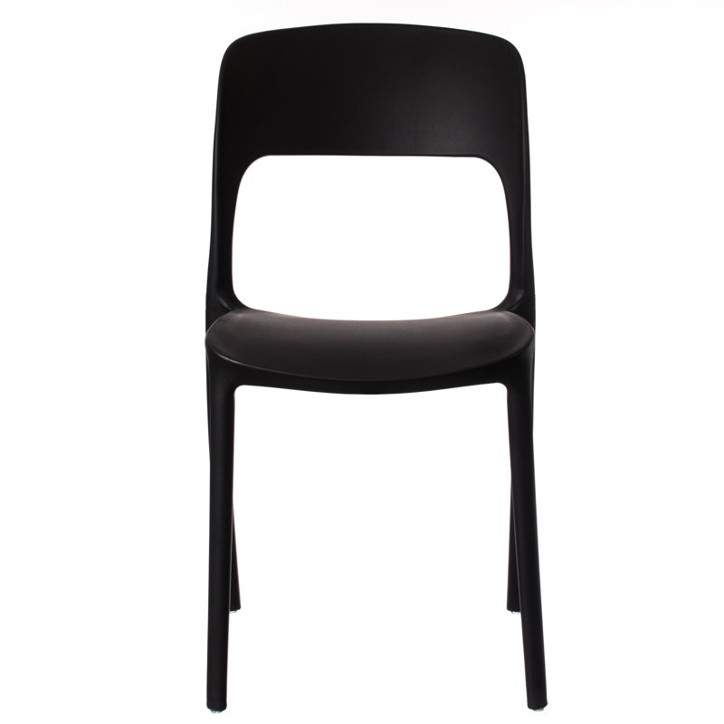 19.25'' H Stacking Side Chair, Black