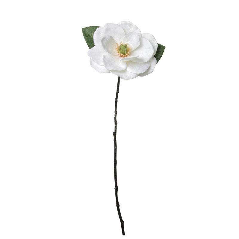 Décoration de Noël 31 po en forme de magnolia artificiel blanc et vert