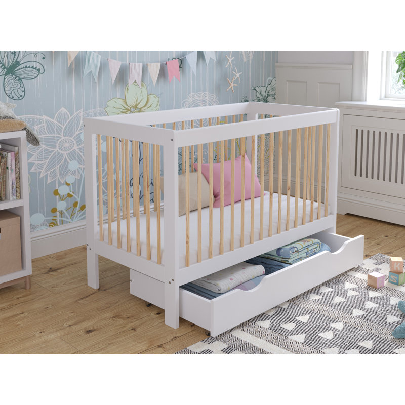 Aedel Cot Bed, White/Pine